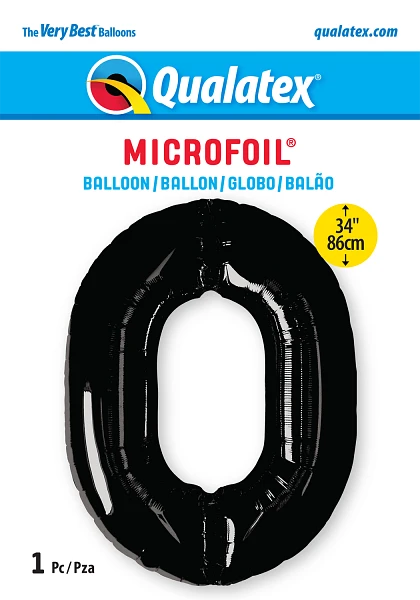 34 inch NUMBER 0 - QUALATEX - BLACK