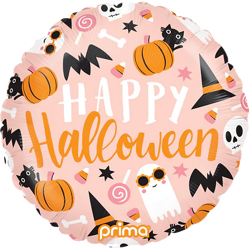 Round Happy Halloween Cute Icons Mylar Balloon