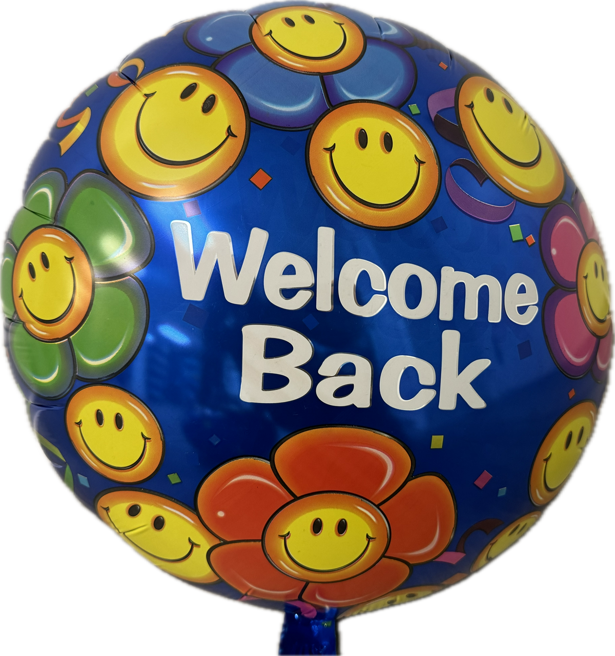 17 inch WELCOME BACK FLOWERS SMILES — Balloon World Orlando