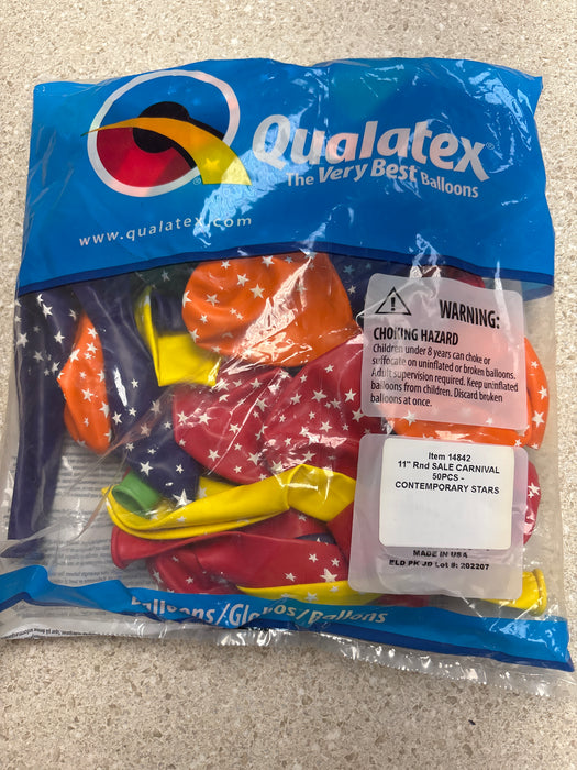 Qualatex 11” Rnd Sale Carnival- Contemporary Stars 50pcs