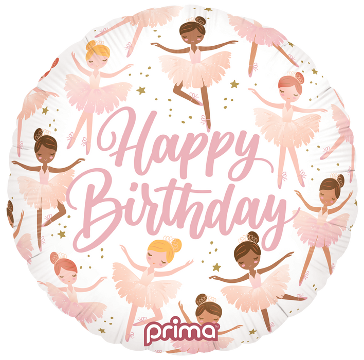 Prima 18” Round Birthday Ballerinas Balloon