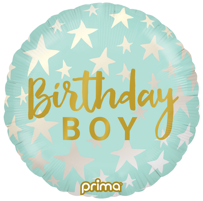 Prima 18” Round Birthday Boy Stars Balloon