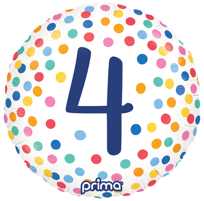 Prima 18” Round Happy Birthday Confetti 4 Balloon