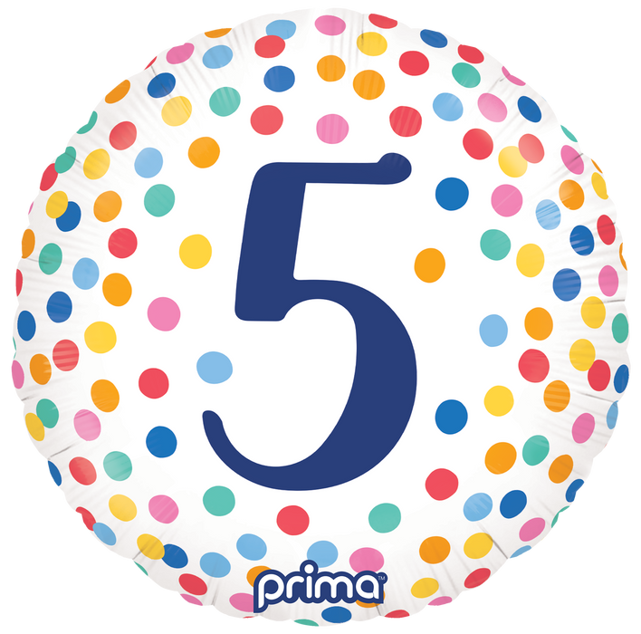 Prima 18” Round Happy Birthday Confetti 5 Balloon