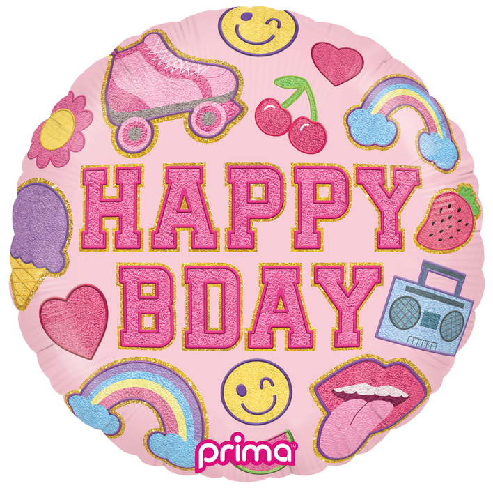 Prima 18” Round Birthday Girl Patches Balloon