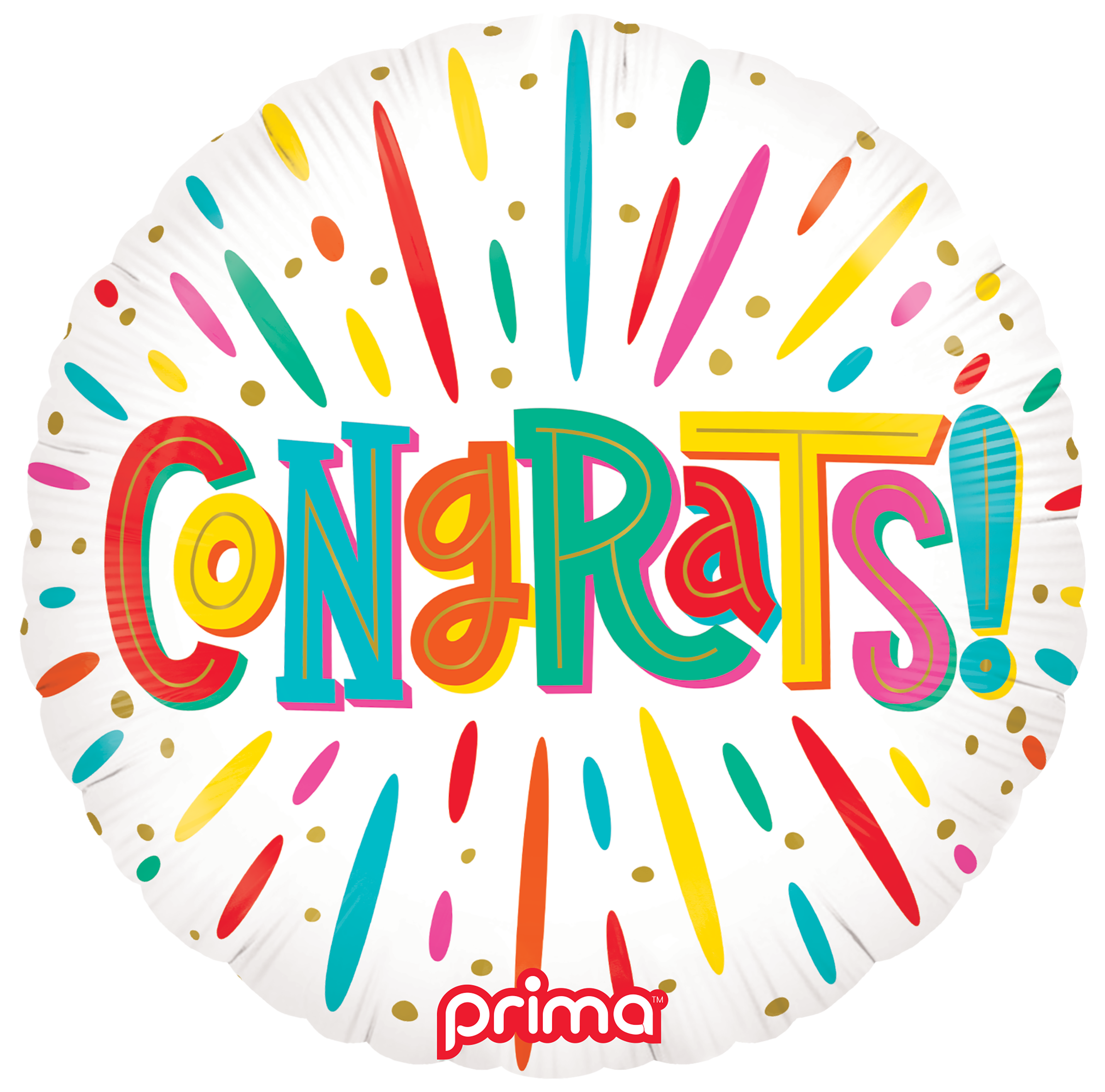 Prima 18” Round Colorful Congrats Balloon