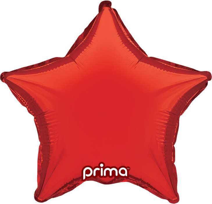 Prima 9" Red Star Balloon 6ct