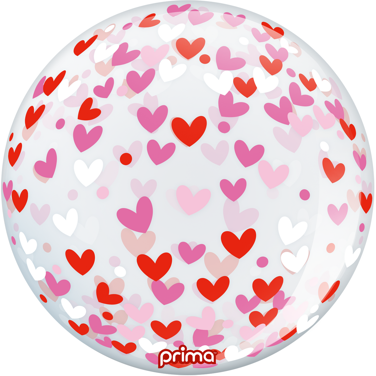 Prima 20” Confetti Hearts Sphere Balloon — Balloon World Orlando