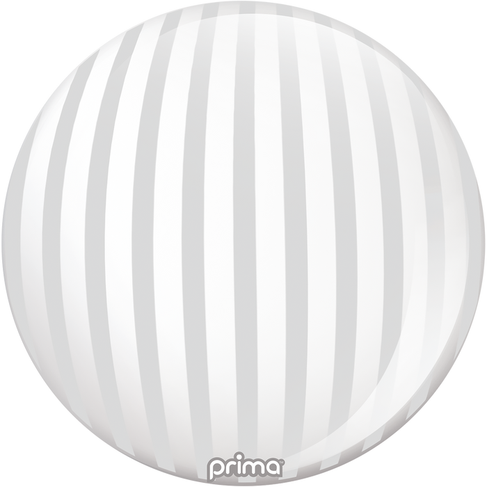 Prima 20” Silver Stripe Sphere Balloon