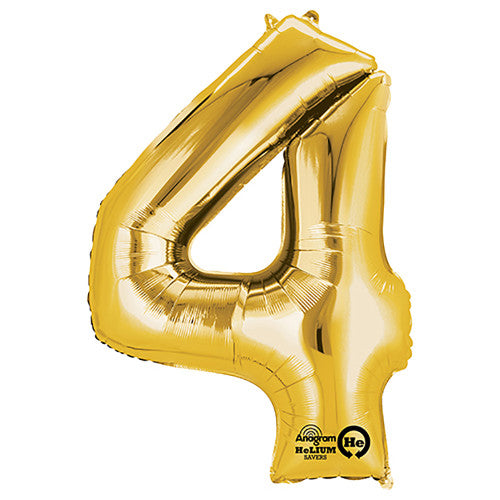 34 inch NUMBER 4 - QUALATEX - GOLD