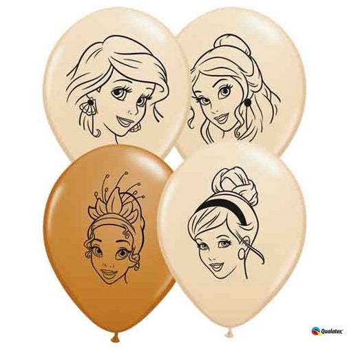 5″ Qualatex Disney Princess Faces Assorted Balloons 100/Bag