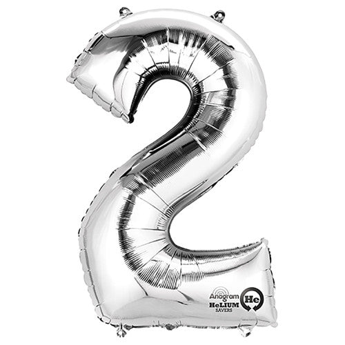 34 inch NUMBER 2 - QUALATEX - SILVER