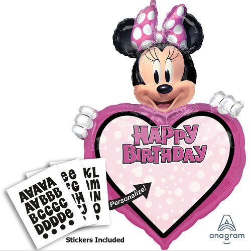 33 inch MINNIE MOUSE HAPPY BIRTHDAY PERSONALIZED