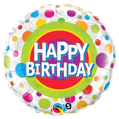 18 inch HAPPY BIRTHDAY COLORFUL DOTS