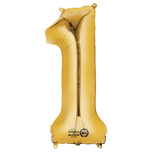 34 inch NUMBER 1 - QUALATEX - GOLD
